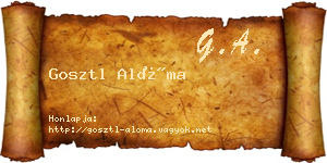 Gosztl Alóma névjegykártya